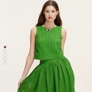 Kate Spade Vibrant Green Eyelet Blouse